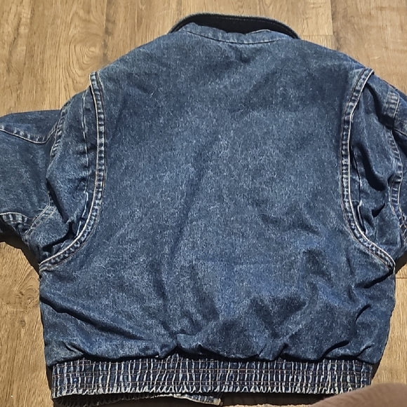 80s Levi's Bomber Jacket Leather Collar Westernwear Vintage Men Xlarge Retro - Picture 12 of 15